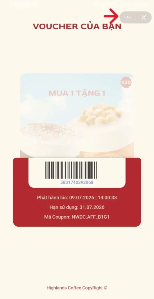 Hướng Dẫn Cách Lấy Mã Mua 1 Tặng 1 Highlands Coffee Mới Nhất 3 voucher mua 1 tang 1